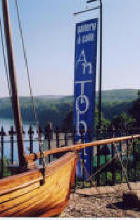 Boats and banners an tobar on the isle of mull